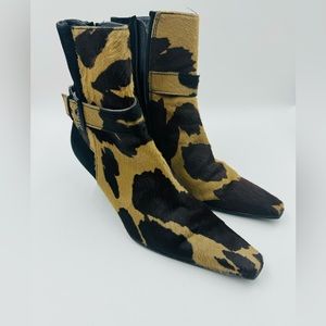 Ladies Stuart Weitzman Leopard Print Kitten Heel Booties